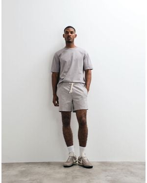 Hollister Cotton Linen Mix Pull On Shorts - Grey
