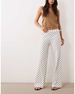 Miss Selfridge Wide Leg Trouser Co-ord With Lace Trim - White