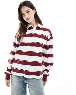 Pull&Bear Rugby Top - Red