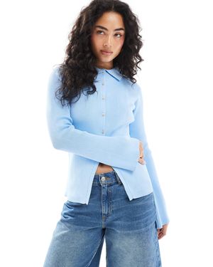 ASOS Gilet coupe épurée avec col - clair - Bleu