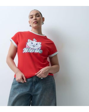ASOS Asos Design Disney Curve Camiseta Baby Tee Con Marie En - Rojo