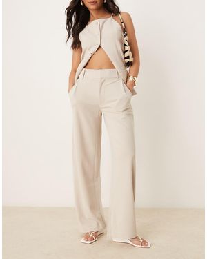 Jdy Pantaloni Sartoriali A Fondo Ampio Color Pietra - Neutro
