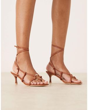 Raid Danika Tie Leg Heeled Sandals With Metal Detail - Multicolour