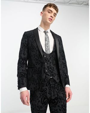 Twisted Tailor – reyes – schmal geschnittene anzugjacke - Schwarz