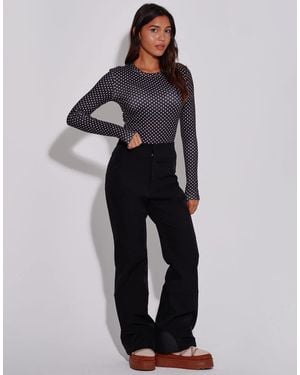 South Beach Skibroek Met Hoge Taille En Wijde Pijpen - Blauw