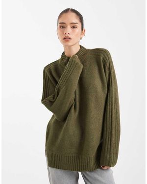 Threadbare Maglione Oversize Accollato Kaki - Verde