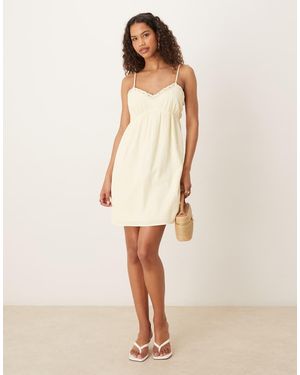 Pimkie Vestido Corto De Tirantes Con Ribete De Encaje De - Neutro