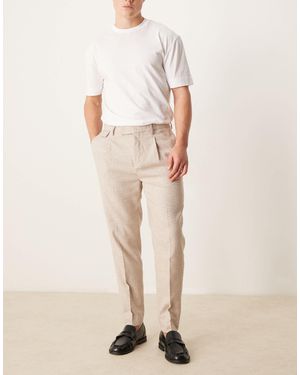 ASOS – elegante, schmal zulaufende hose aus fein genopptem wollmix - Weiß