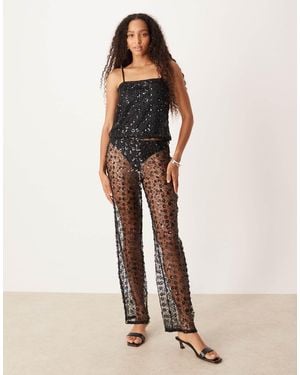 JJXX Co Ord Sequin Pants - Natural