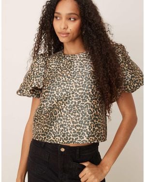 Vila Volume Sleeve Top - Brown