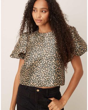 Vila Volume Sleeve Top - Brown