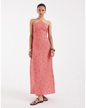 Vero Moda Halter Maxi Dress - Pink
