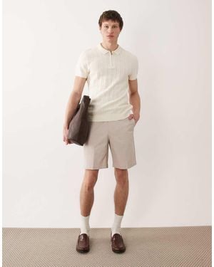 ASOS Tailored Cotton Rich Regular Chino Shorts - Natural
