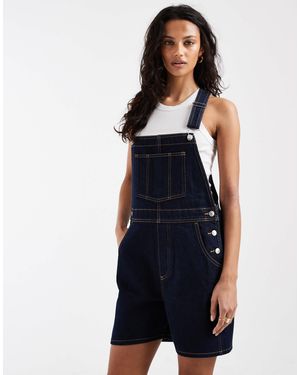 ASOS Denim Dungaree Playsuit - Blue