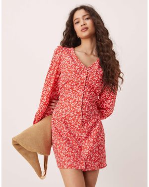 Glamorous – langärmliges freizeitkleid - Rot