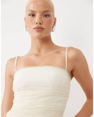 Tiger Mist Juna Top Van Een Co-Ord Set Met Bandjes En Vierkante Hals - Naturel