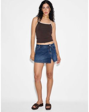 Stradivarius Mini-crossover-skort - Blau