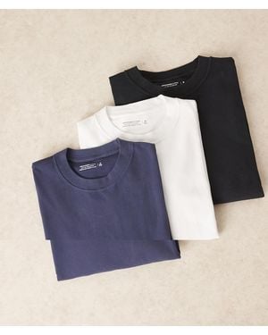 Abercrombie & Fitch Premium Heavyweight 3 Pack Long Sleeve T-shirts Icon - Blue
