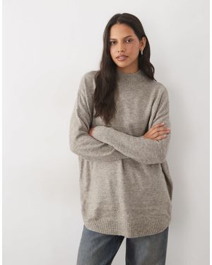 Vero Moda Oversize-pullover mit stehkragen - Braun