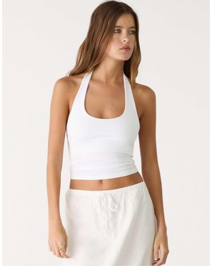 Stradivarius Top à dos nu - Blanc