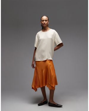 ASOS Awkward Length Godet Detailing Skirt With Slits - Gray