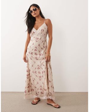 Miss Selfridge Chiffon Maxi Dress - Pink