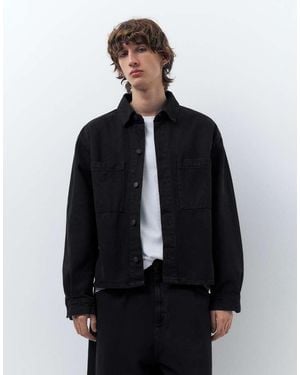 Pull&Bear Denim Overshirt - Blue