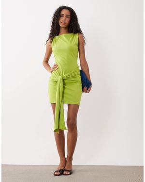 ASOS Cotton Elastane Wrap Mini Dress - Green