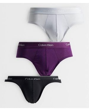 Calvin Klein Icon Cotton Stretch Pack De 3 Braguitas Tipo Hip En - Morado