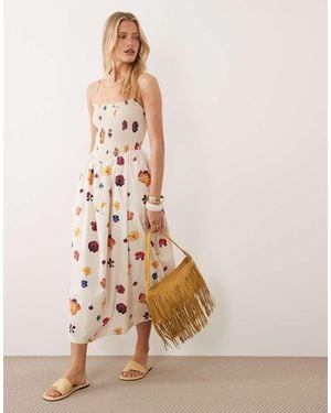 Abercrombie & Fitch Dipped Waist Maxi Dress - Natural