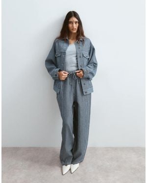 ARRANGE Willa Broek Co-Ord Met Elastische Taille En Trekkoord - Blauw
