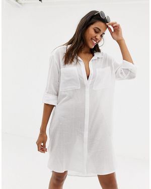 Seafolly – es Crinkle-Strandhemd aus Twill - Weiß