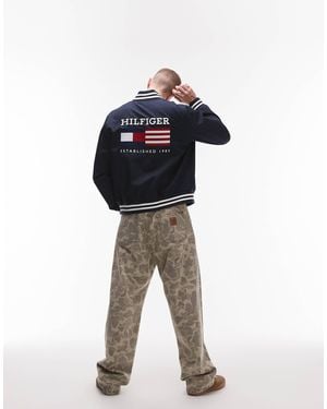 Tommy Hilfiger Americana Varsity Bomber Jacket - Blue