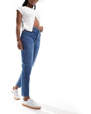 Bershka Mom Jeans Comfort Medio - Blu