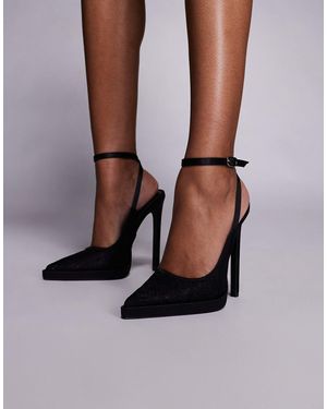 SIMMI Simmi London Wide Fit Landen Heeled Tie Leg Shoes - Brown