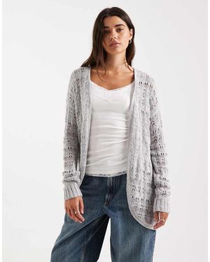 Hollister Longline Knitted Cardigan - Grey