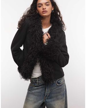 Collusion Afghanjack Met Faux-Fur Rand - Zwart