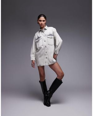 AllSaints – faye – funkelndes jeanskleid - Grau