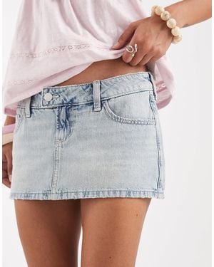 Hollister Low Rise Mini Denim Skort - Gray