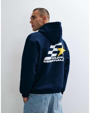 ASOS Felpa Con Cappuccio Oversize Con Stampa - Blu