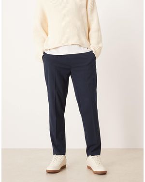 ASOS Smart Tapered Pants With Elastic Waistband - Blue