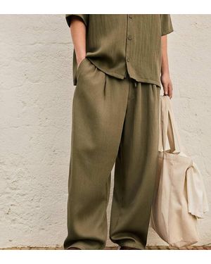 Bershka Super baggy Rustic Trousers - Green