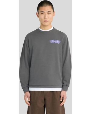 Lyle & Scott Mid Layers Branded Repeat Graphic Sweatshirt - Grey