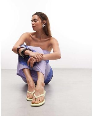 ASOS Havana Flip Flop Kitten Heel Sandals - White