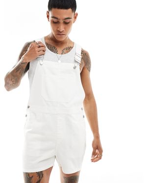 ASOS – kürzer geschnittene latzhose - Weiß