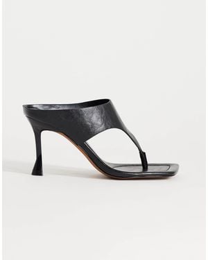 TOPSHOP Elodie Toe Thong Mid Heeled Mule - Black