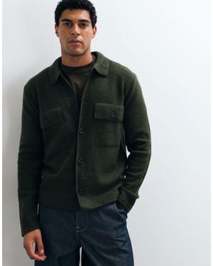 SELECTED 100% Wool Textured Shacket - Green