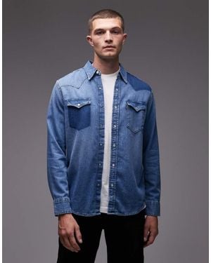 Levi's Classic Western Contrast Denim Shirt - Blue