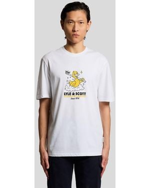 Lyle & Scott Ss T-Shirts Rubber Duck Graphic T-Shirt - White