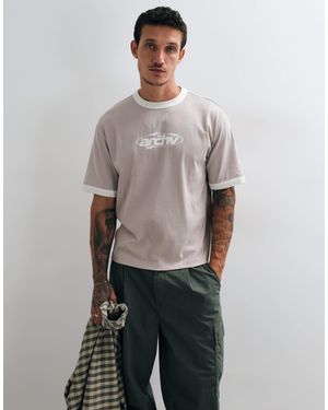 ASOS Boxy relaxed ringer-t-shirt - Grau